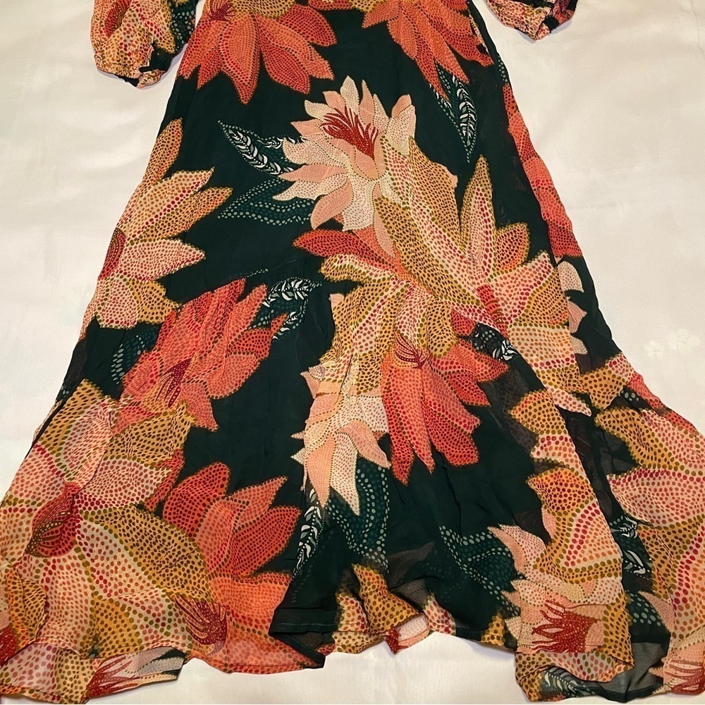 NEW! Farm Rio- Floral V Neck Maxi Dress Size XS PETITE Green Boho Summer - Picture 7 of 9
